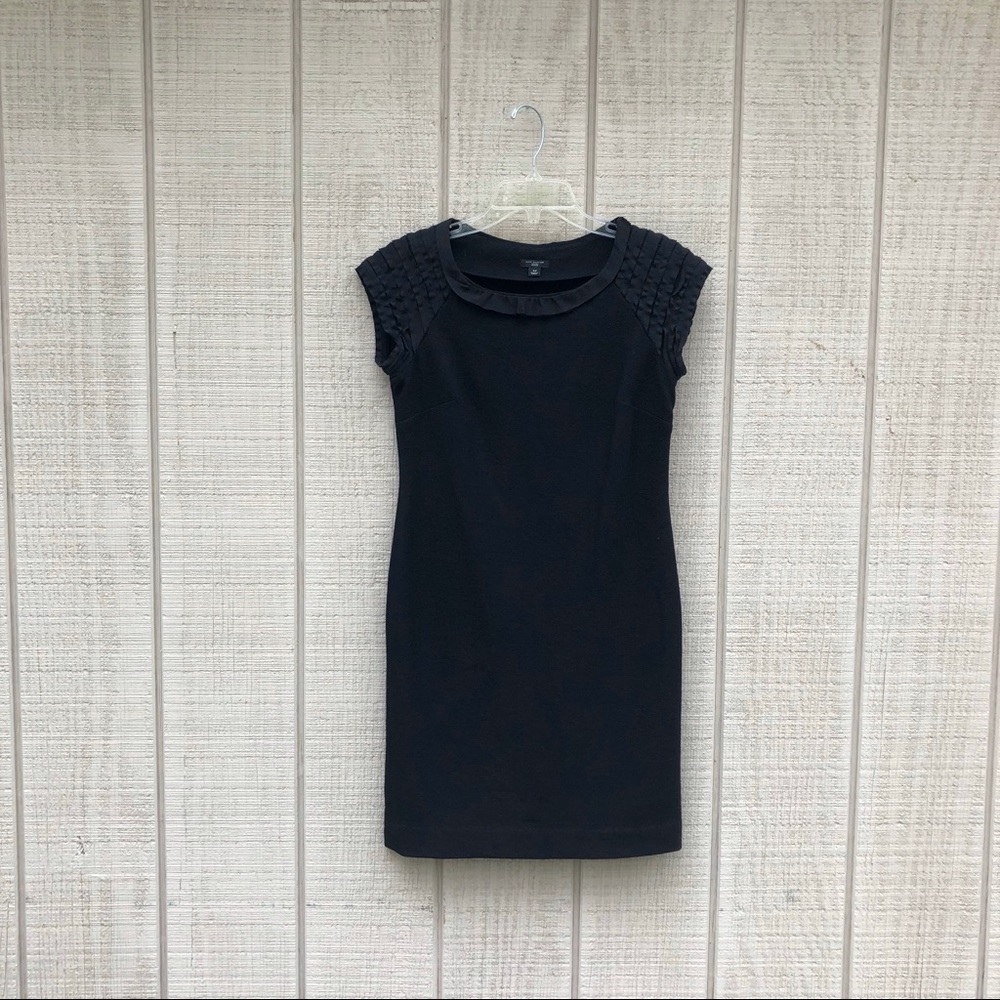 Ann Taylor wool black formal tuxedo sheath dress